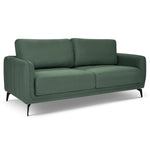 Brixton Green 3 Seater Sofa - Modern Fabric Sofa with Steel Legs