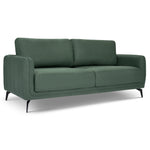 Brixton Green 3 Seater Sofa - Modern Fabric Sofa with Steel Legs