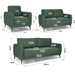 Brixton Green Full Suite - Armchair, 2 & 3 Seater Sofa Set