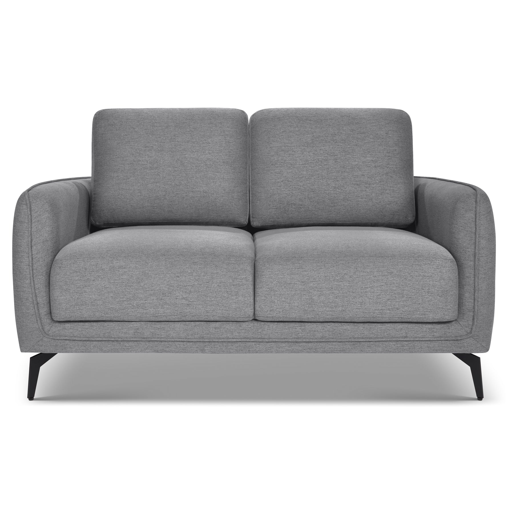 Brixton Grey 2 & 3 Seater Sofa Set - Modern Fabric Sofa Suite with Steel Legs