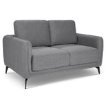 Brixton Grey 2 & 3 Seater Sofa Set - Modern Fabric Sofa Suite with Steel Legs