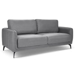 Brixton Grey 2 & 3 Seater Sofa Set - Modern Fabric Sofa Suite with Steel Legs