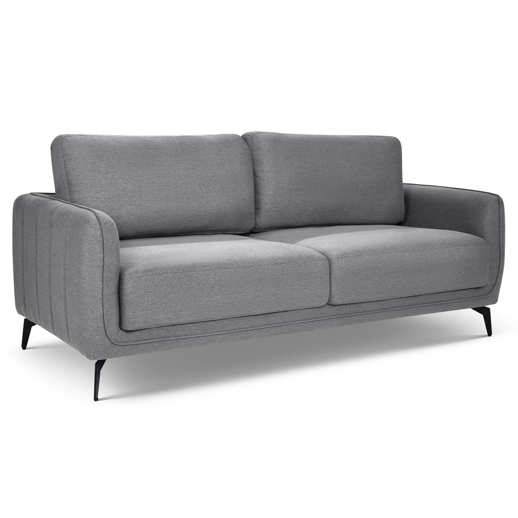 Brixton Grey 2 & 3 Seater Sofa Set - Modern Fabric Sofa Suite with Steel Legs