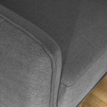 Brixton Grey 3 Seater Sofa - Modern Fabric Sofa with Steel Legs