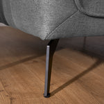 Brixton Grey Armchair - Modern Fabric Accent Chair with Steel Legs