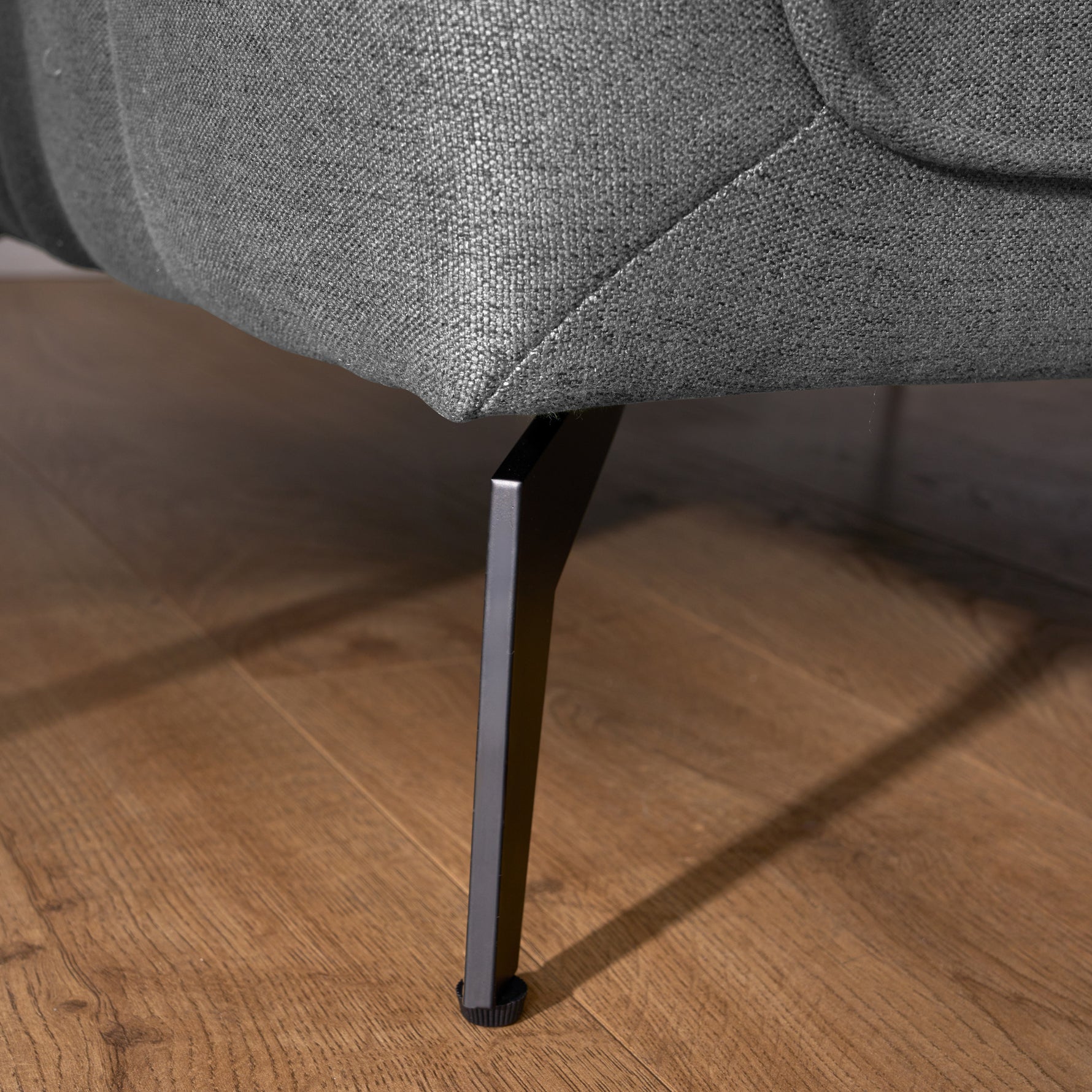 Brixton Grey Armchair - Modern Fabric Accent Chair with Steel Legs