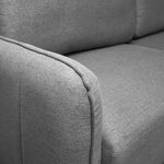 Brixton Grey 3 Seater Sofa - Modern Fabric Sofa with Steel Legs