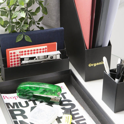 Desk Organiser Set - Black - 4 Pcs-8718964077465-Bargainia.com