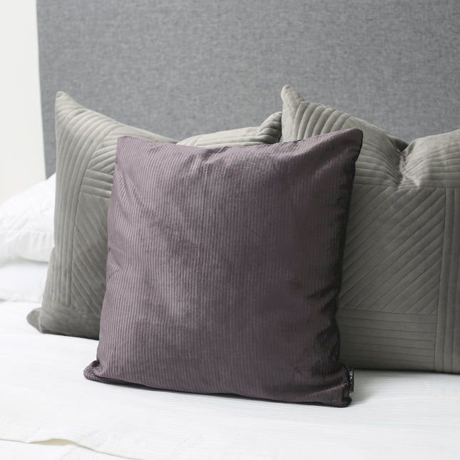 Aubergine Metallic Filled Decorative Throw Cushion - 45 x 45cm-Bargainia.com