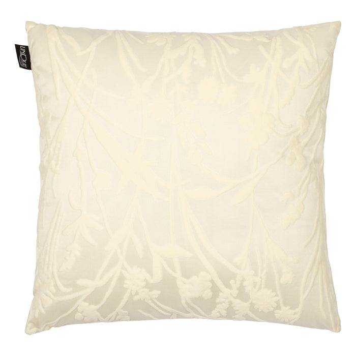 Ivory Floral Embossed Cushion - 45 x 45cm-Bargainia.com