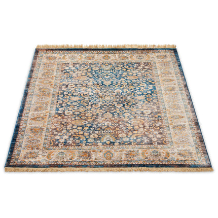 Blue Boho Floral Rug - Kansas