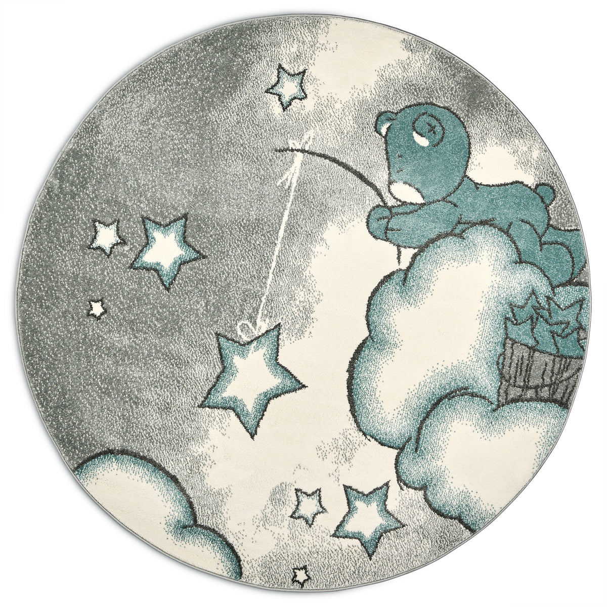 Tapis bleu bébé ourson étoiles - Enfants