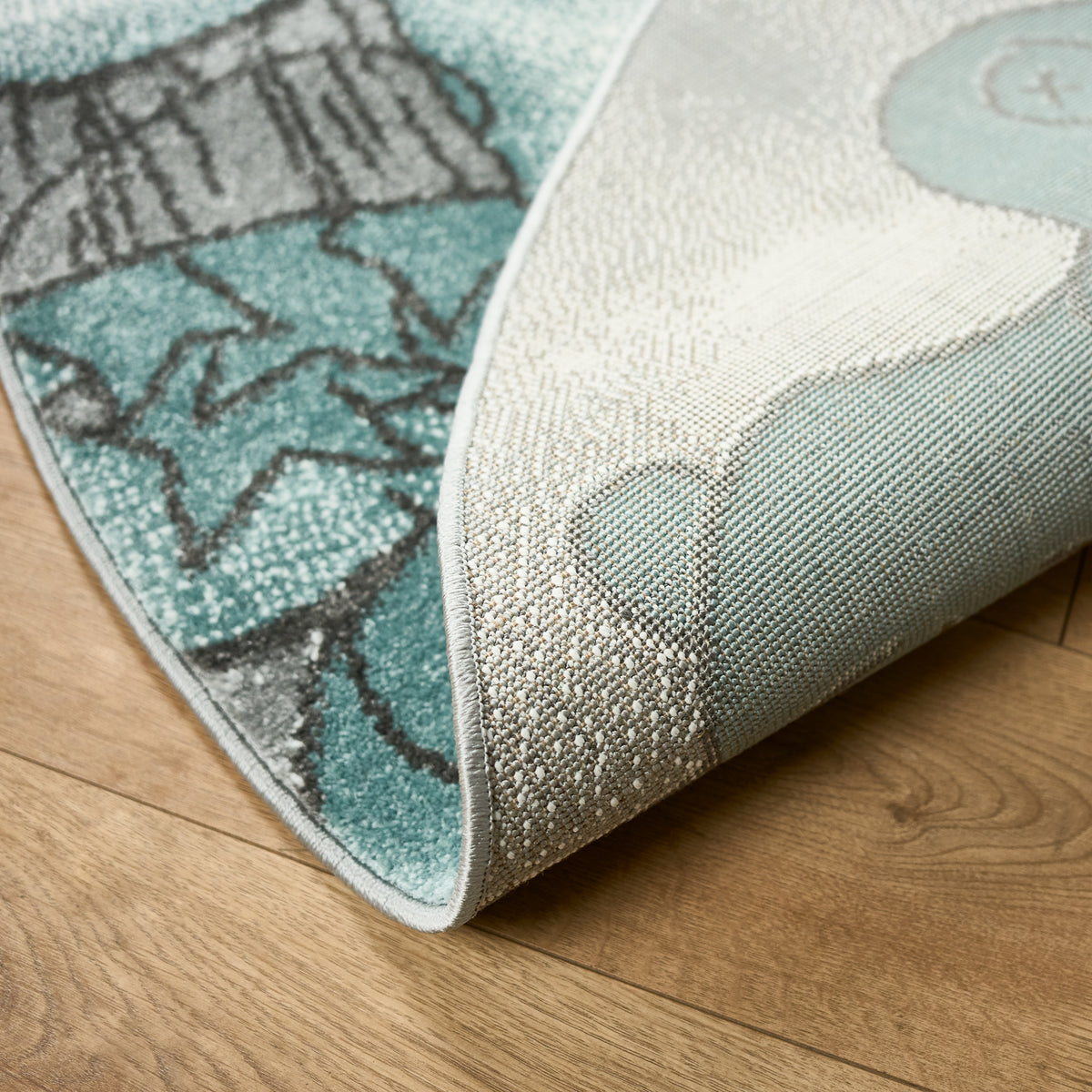 Tapis bleu bébé ourson étoiles - Enfants