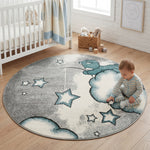 Tapis bleu bébé ourson étoiles - Enfants
