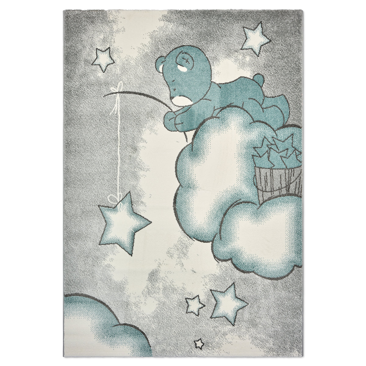 Tapis bleu bébé ourson étoiles - Enfants