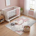 Tapis Bébé Ours Rose Étoiles - Enfants
