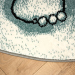 Baby Elephant and Stars Kids Rug, Blue Nursery and Children's Bedroom Play Mat, Soft 13mm Pile, Rectangle and Round