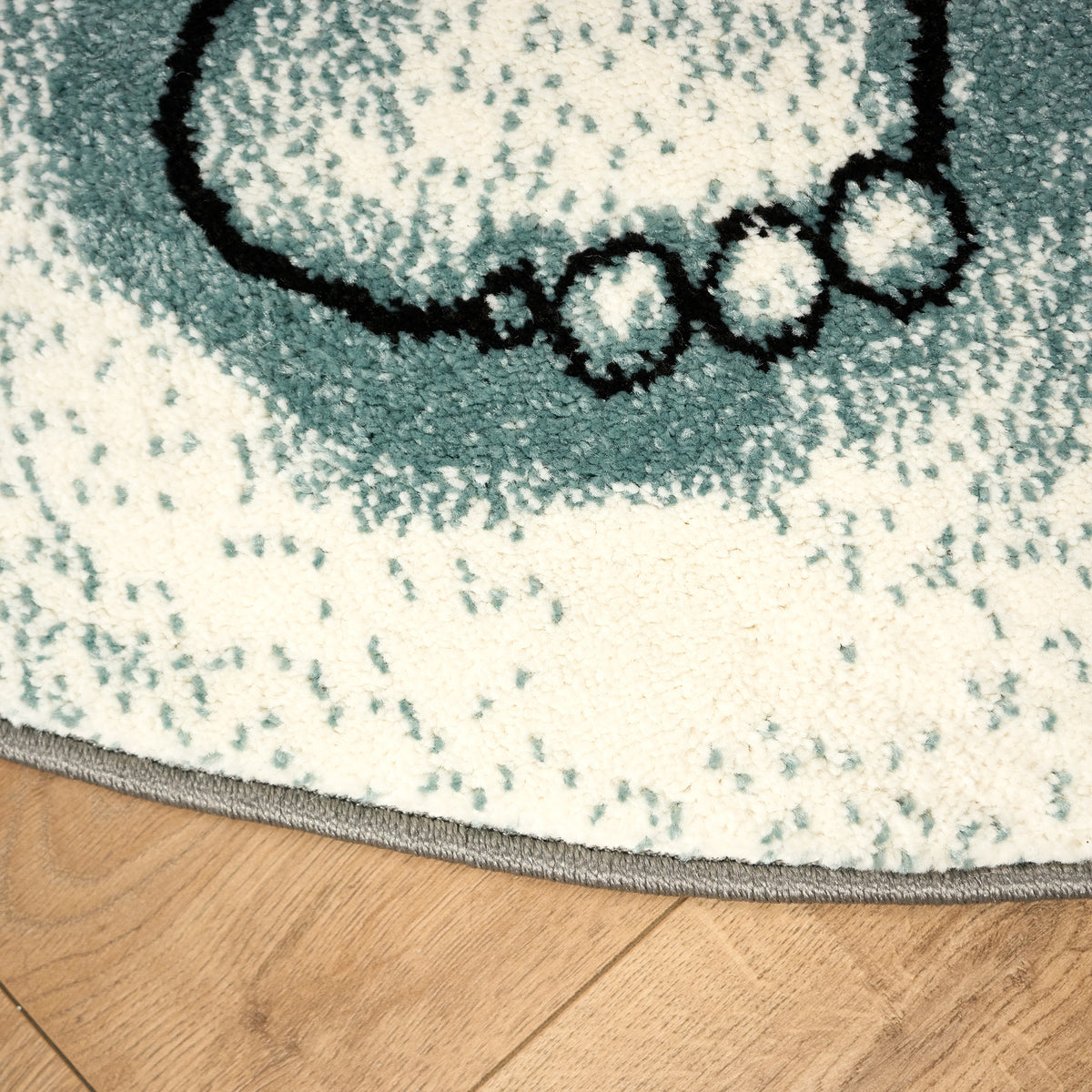 Baby Elephant and Stars Kids Rug, Blue Nursery and Children's Bedroom Play Mat, Soft 13mm Pile, Rectangle and Round