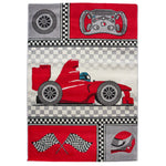 Tapis de voiture de course rouge - Enfant