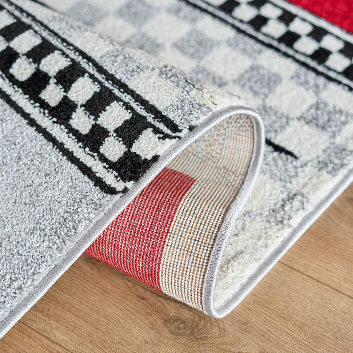 Tapis de voiture de course rouge - Enfant