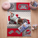 Tapis de voiture de course rouge - Enfant