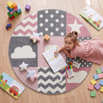 Tapis à carreaux rose et gris - Enfants