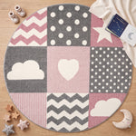 Tapis à carreaux rose et gris - Enfants
