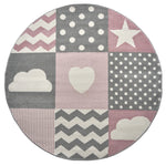 Tapis à carreaux rose et gris - Enfants