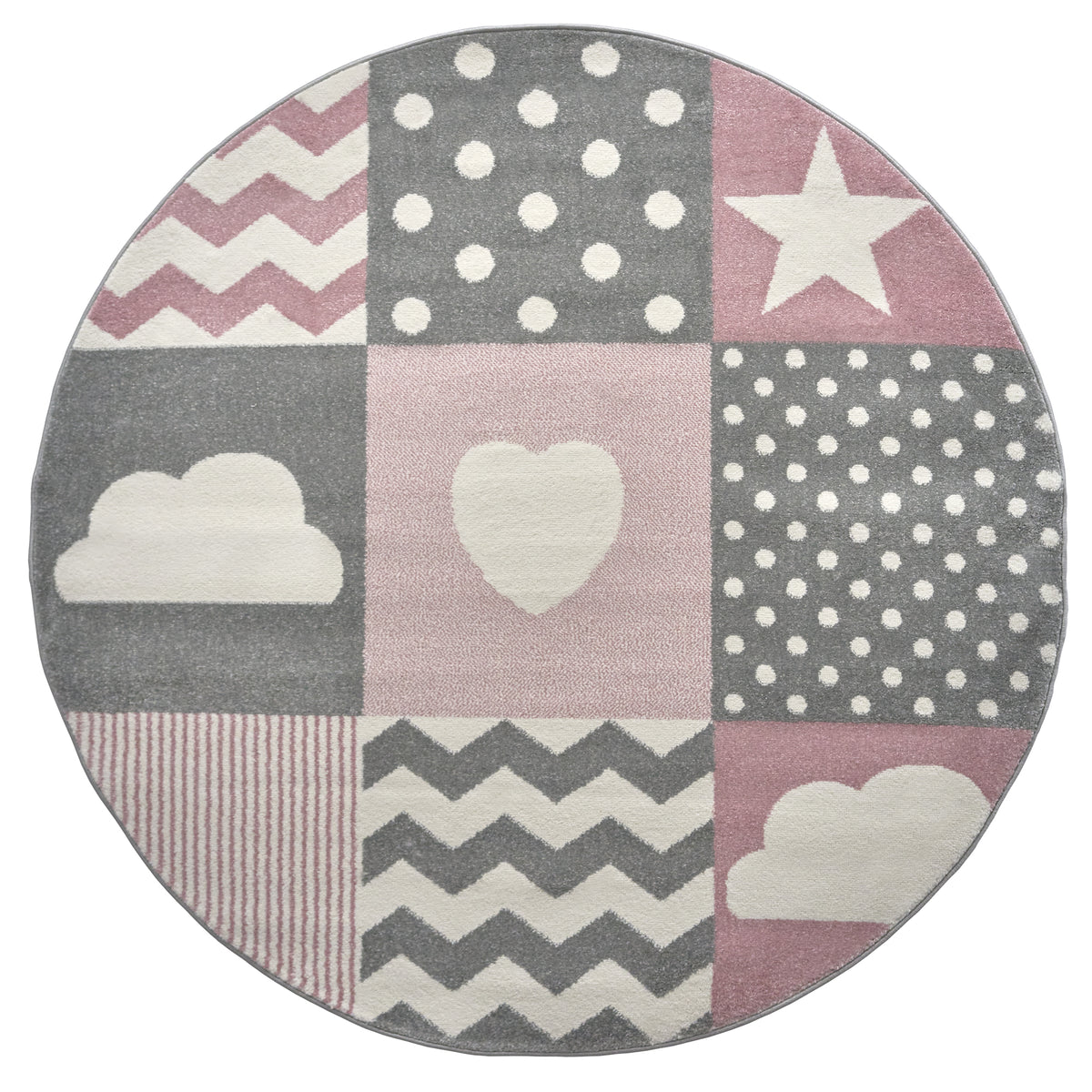 Tapis à carreaux rose et gris - Enfants