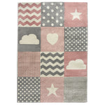 Tapis à carreaux rose et gris - Enfants