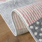 Tapis à carreaux rose et gris - Enfants