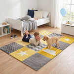 Tapis à carreaux jaunes et gris - Enfants