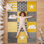 Tapis à carreaux jaunes et gris - Enfants