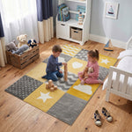 Tapis à carreaux jaunes et gris - Enfants