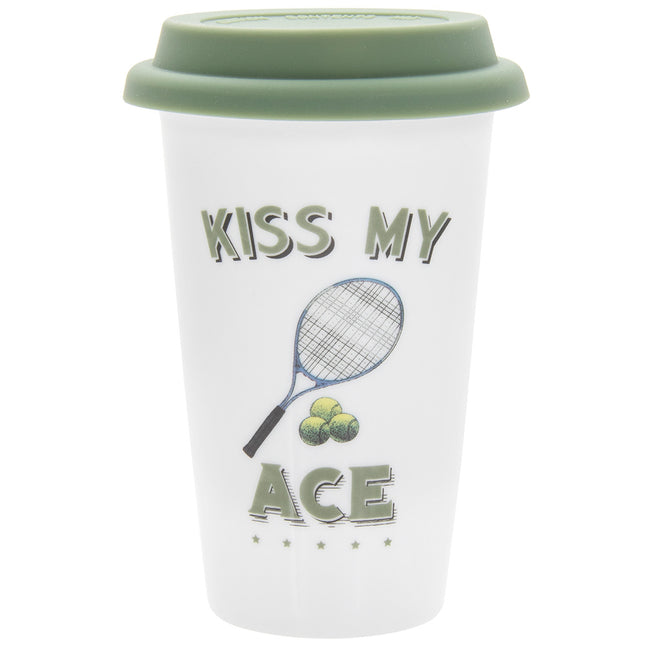 Ceramic Tennis Travel Mug - Kiss My Ace