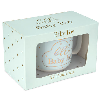 Mad Dots Hello Baby Boy Twin Handled Gift Boxed Mug-5010792446790-Bargainia.com