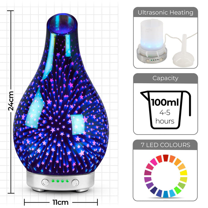 Desire 3D Stars Colour Changing Aroma Humidifier-5010792463810-Bargainia.com