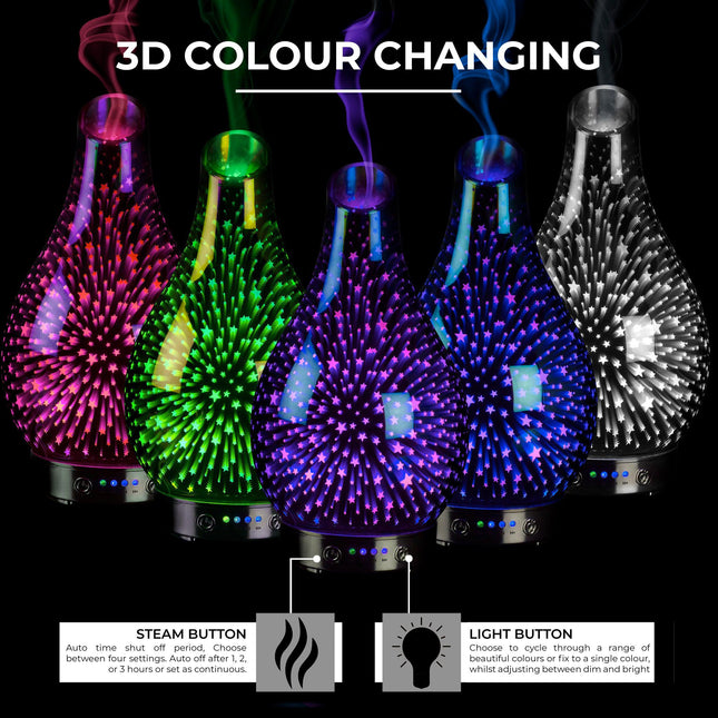 Desire 3D Stars Colour Changing Aroma Humidifier-5010792463810-Bargainia.com