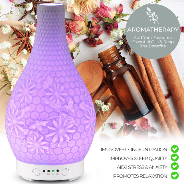 Desire White Honeycomb Colour Changing Aroma Humidifier-5010792475288-Bargainia.com