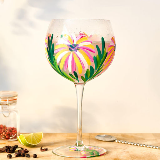 Hand Painted Floral Gin Glass - Honeysuckle-5010792480893-Bargainia.com