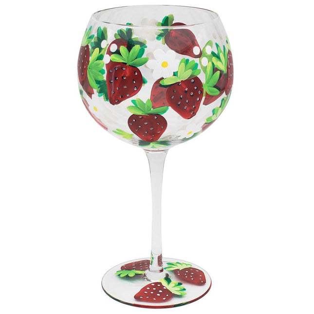 Strawberry Hand Painted Gin Cocktail Glass-5010792491554-Bargainia.com