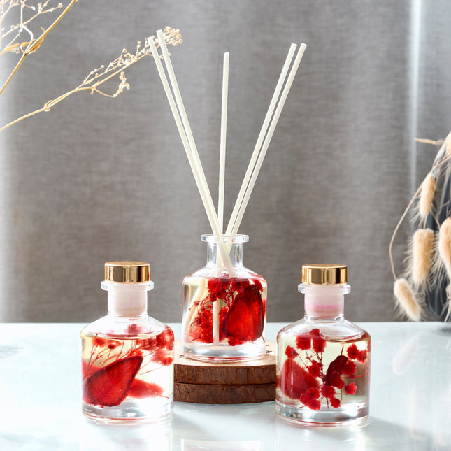 Boutique Berry & Bay Floral Reed Diffuser Set of 3 Gift Set