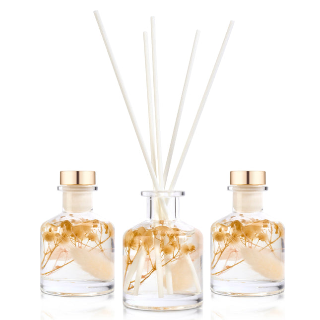 Boutique Peony & Blush Suede Floral Reed Diffuser Set of 3 Gift Set