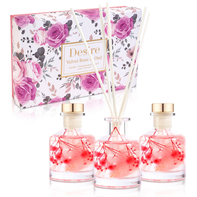 Boutique Velvet & Oud Floral Reed Diffuser Set of 3 Gift Set