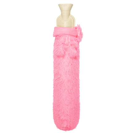 X-Large Fluffy Hot Water Bottle - Assorted Colours - 73cm-Bargainia.com