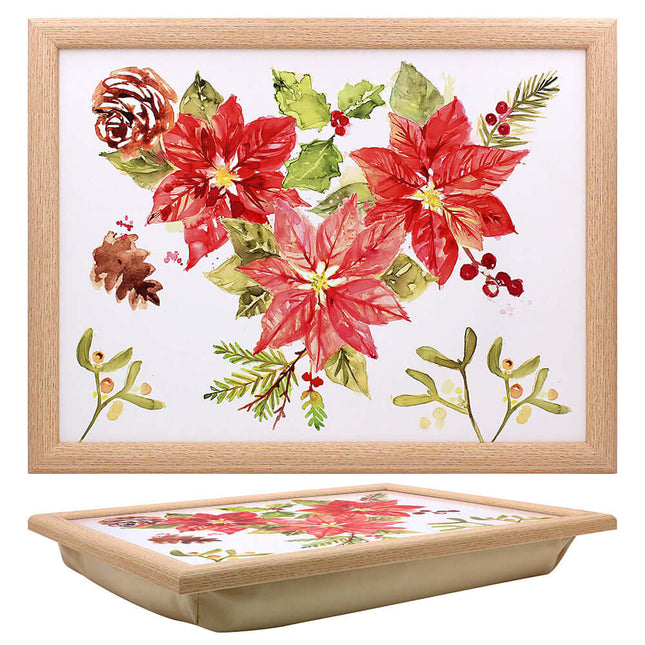 Poinsettia Lap Tray Bean Bag Serving Tray