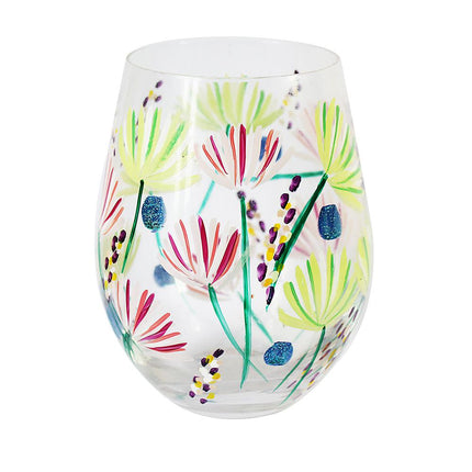 Lynsey Johnstone Hand Painted Meadow Thistles Stemless Glass-5010792729121-Bargainia.com