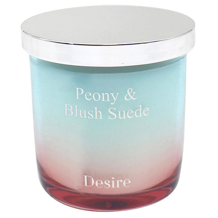Ombre Peony & Blush Suede Luxury Ombre Glass Candle Or Reed Diffuser-5010792730318-Bargainia.com