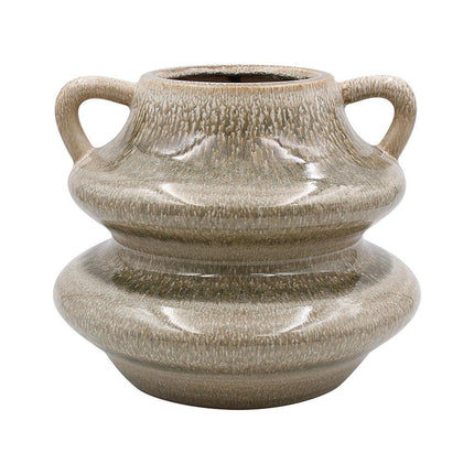 Pompeii Grey Reactive Glass Ceramic Flower Double Curved Vase Small, Medium, Large-5010792730813-Bargainia.com