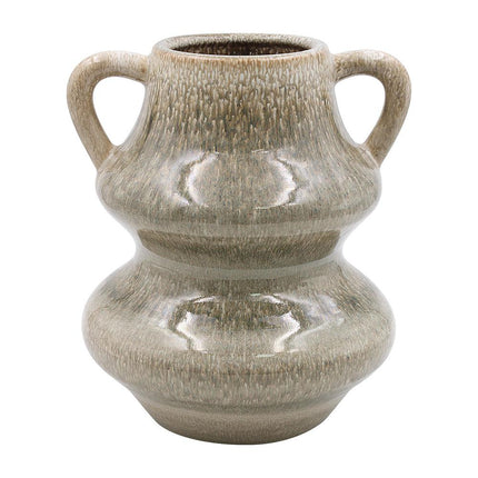 Pompeii Grey Reactive Glass Ceramic Flower Double Curved Vase Small, Medium, Large-5010792730820-Bargainia.com
